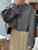 上游2023早秋|韩国单亚麻(单亚麻)复古做旧灰灰，的绿短款宽松外套女