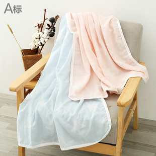 夏季超薄双层纱布新生婴儿纯棉，浴巾纱布被宝宝毯子盖毯床单空调被