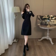 2024春季新中式国风设计感大码女装连衣裙女刺绣高级感小黑裙