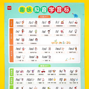 易蓓小学英语趣味拟音学音标有声挂图48个国际音标表字母拼读启蒙墙贴英语音标学习神器音标入门教材音标能手