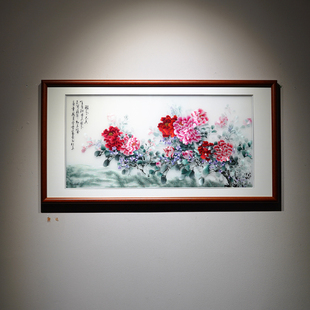 刺绣画苏绣成品客厅挂画国色天香富贵牡丹苏州手工中式餐厅装饰画