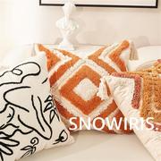摩洛哥风抱枕簇绒几何靠枕民族风沙发靠垫客厅床上装饰飘窗坐垫