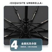 晴雨全自动遮阳伞logo雨伞三折伞两用伞防晒折叠黑胶商务
