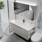 北欧浴室柜组合简约陶瓷，一体盆洗漱台洗脸盆，挂墙式智能卫浴马桶柜
