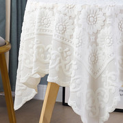 美式田园镂空钩花蕾丝大小圆，桌布家用长方形，餐桌茶几台布柜子盖巾