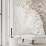 3d立体现代轻奢美式白色，蘑菇壁布客厅沙发卧室，床头壁纸背景墙墙布