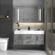 智能浴室柜组合柜现代简约大理石，面盆卫浴套装卫生间，洗脸洗漱台盆