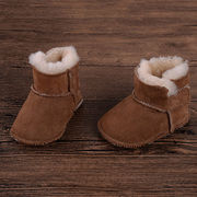 皮毛一体婴儿棉鞋婴幼儿棉靴软底宝宝学步鞋婴儿鞋子冬季雪地靴