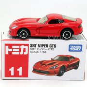 TOMY多美卡tomica合金玩具车模型11号道奇SRT Viper GTS 红色蝰蛇