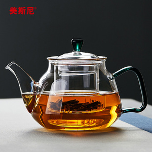 玻璃茶壶泡茶单壶耐高温煮茶器，家用烧水壶套装加厚过滤花茶壶茶具