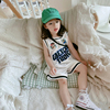 男女童夏季韩版时尚速干字母篮球服运动套装中大童休闲港风两件套