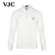 同款VJC/威杰思2023秋冬男装白色长袖烫钻休闲Polo衫