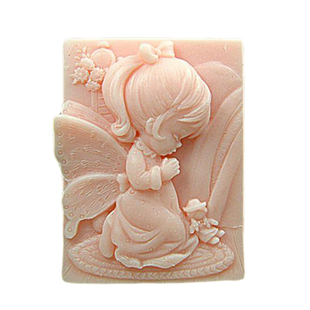 祈祷天使自制手工皂模具 香皂模具 肥皂模具 食品级白色硅胶模具