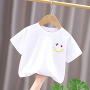 男童短袖T恤夏装20241-6岁宝宝小童夏季半袖儿童洋气圆领上衣
