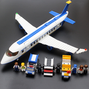 拼装小鲁班积木男孩子益智力，多动脑儿童玩具飞机模型大型客机拼图