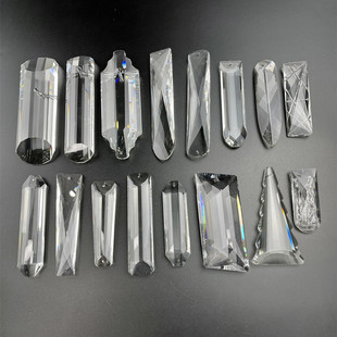 水晶灯饰配件灯具吊坠水晶玻璃，长条轻奢水晶灯配件透明异型机模