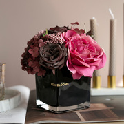 ladylike混合玫瑰花盆栽仿真花，摆件假花卧室，床头柜浴室客厅装饰花