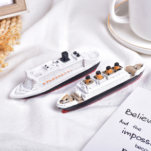 泰坦尼克号模型地中海树脂船多层邮轮景观船造型家居创意摆件