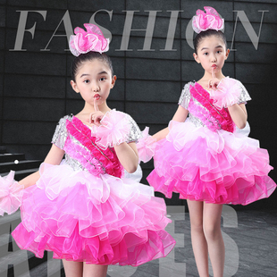 六一儿童礼服演出服幼儿园现代舞蹈，表演服女童，蓬蓬纱裙亮片公主裙