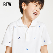 RTW男童短袖t恤Polo衫2023夏季海洋风纯棉洋气打底衫中大童潮