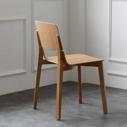 北欧现代简约实木餐椅设计师家用成人餐厅酒店椅子W休闲靠背原木