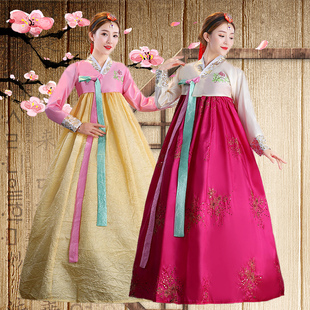 延吉鲜族朝鲜服装女高腰韩服大长今民族舞蹈演出传统韩国宫廷古装