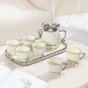 奶油风陶瓷杯具套装家用喝水杯子轻奢客厅待客茶杯茶具茶壶下午茶