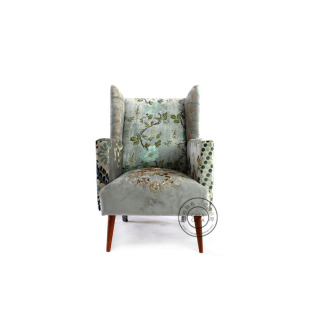 盖雅奢华定制欧式布艺，沙发刺绣真丝，沙发椅客厅单人沙发