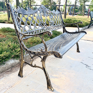 小区花园户外铸铁公园椅长椅铁艺休闲室外公园椅长凳靠背椅