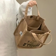 帆布袋便当包上班族饭盒袋子手提包带饭的手拎包斜挎定制小号耐用