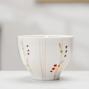 日系马克杯子日式田园和风手绘陶瓷水杯早餐杯牛奶杯花草茶杯釉下
