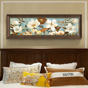 卧室床头装饰画横版美式挂画客厅，沙发背景墙主卧壁画复古欧式油画