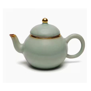 茶与器台湾陶作坊40周年知己，梨形壶粉青开片国风复古仿宋汝窑茶壶