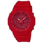 海外购casio卡西欧腕表，简约中性红色时尚，潮流运动手表ga2100