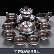 仙袋紫砂功夫茶具套装，家用陶瓷简约茶壶，茶海茶具套装组盖碗茶杯