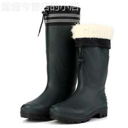 高档男士冬季加绒工地保暖防滑雨靴加厚棉水高筒靴，橡胶雨鞋防雨水