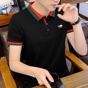 男士短袖t恤韩版潮，小蜜蜂polo衫男青年，修身夏季翻领半袖上衣