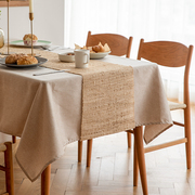 纯色桌布防水棉麻餐桌布布艺，北欧原木风，茶几盖巾简约现代会议台布
