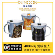 DUNOON英国骨瓷马克杯大容量咖啡杯可爱猫咪杯子创意办公水杯