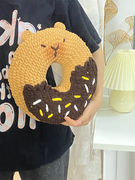 超大甜甜圈抱枕编织diy材料包手工毛线钩针卡皮巴拉送女友礼物