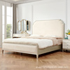 法式轻奢实木床现代简约双人床主卧大床丝绒软包婚床高端家具