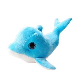 仿真蓝色海豚毛绒玩具公仔儿童玩偶海洋馆黄色娃娃睡觉抱枕女孩