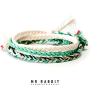 mrrabbit定制纯手工编织三层，许愿手绳愿望，手链生长和平健康
