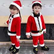 。圣诞老人服装儿童圣诞节主题穿搭衣服男童女童cos服饰套装演出