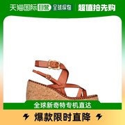 香港直邮潮奢 ZIMMERMANN 女士95毫米多条带皮革坡跟凉鞋