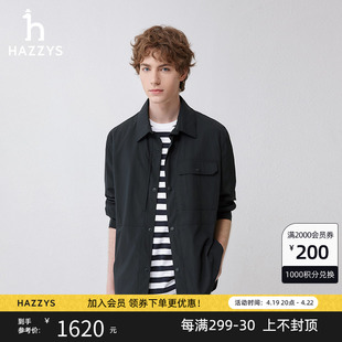 hazzys哈吉斯(哈吉斯)衬衫，式夹克衫男士户外英伦，风通勤外搭休闲长袖外套