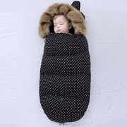 婴儿推车睡袋冬季外出防风一体式羽绒保暖挡风被宝宝冬天抱被两用