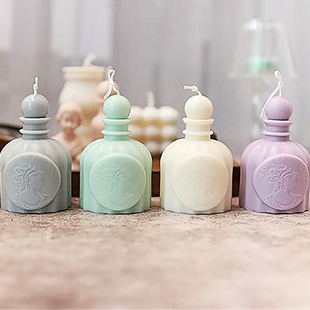香薰蜡烛diy造型摆件韩国ins风香水瓶美女头像瓶硅胶模具