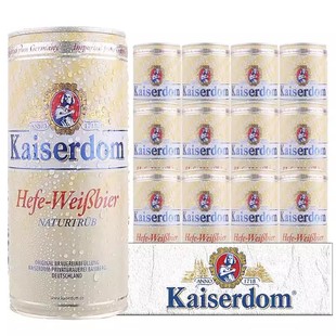 德国进口凯撒顿姆啤酒kaiserdom小麦白啤大容量1l*12罐装整箱