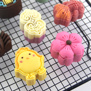 翻糖模具巧克力蛋糕装饰摆件小鸡立体樱花螃蟹兔子硅胶月饼50克